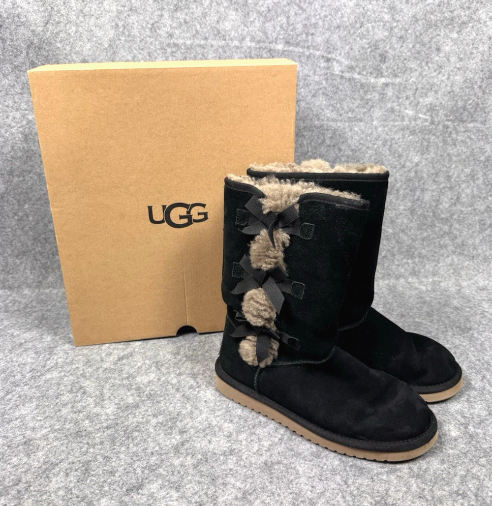 Koolaburra by UGG Victoria Tall Black Suede Women's Boots Size 7 with Box